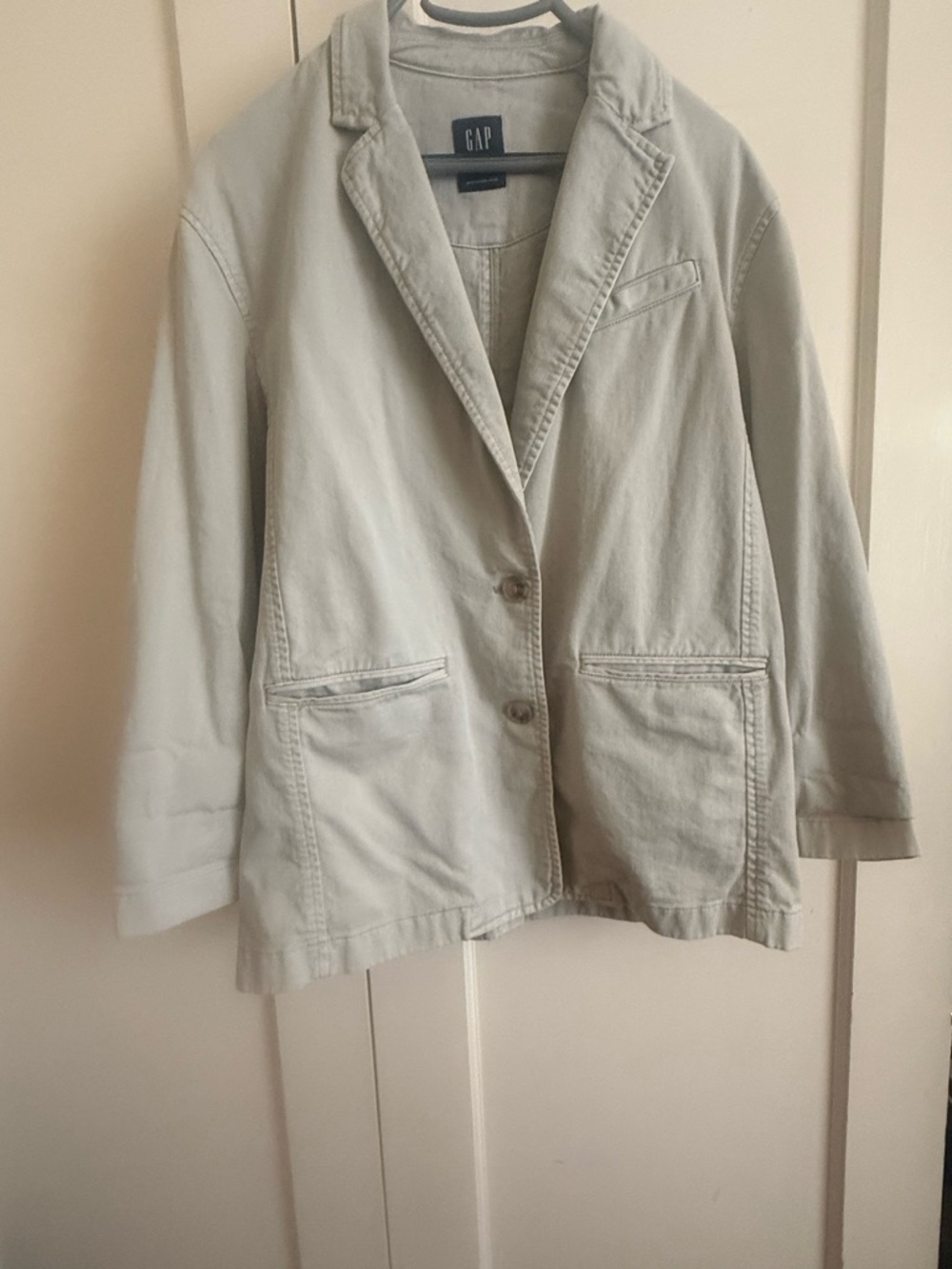 GAP Women's Light Tan Cotton Blazer Jacket